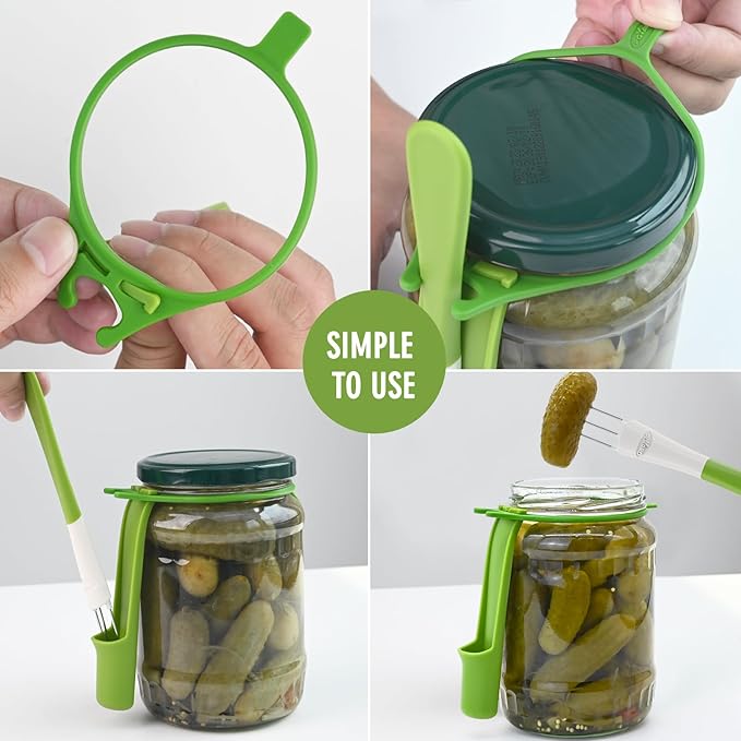 2 Pack Pickle Fork Pickle Grabber Tool-Pickle Picker for the jar Green, 6.7x2.9x1.2 inch, ZL113