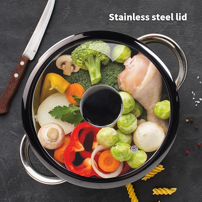 8" Tempered Glass Pan Lid with Steam Vent, Thickened to 4mm and Dishwasher Safe and Oven up to 480℉, Universal Lid Fit for Cast Iron Skillets, Frying Saute Pan, Cooking Pot