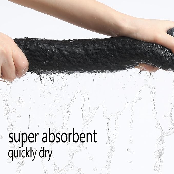 YTYC 29x59 Inch Extra Large Bath Towels Set of 6 Quick Dry Super Soft Microfiber Towels for Bathroom 80% Polyester (Charcoal Grey, 6 Piece)