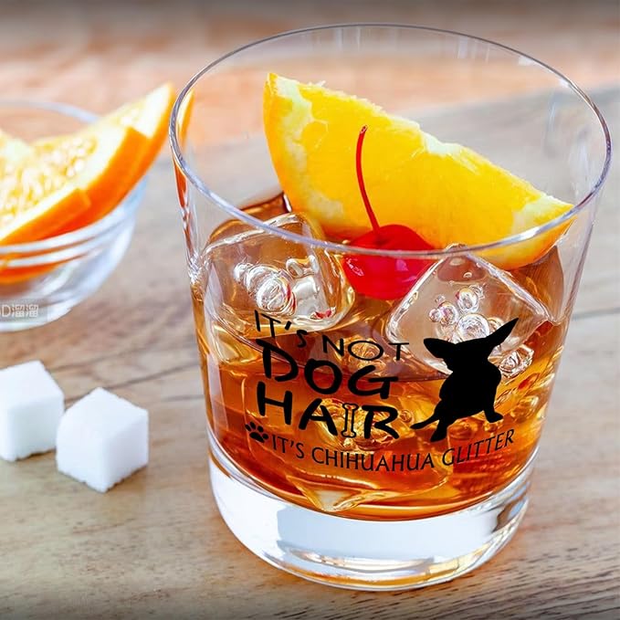 Chihuahua Gifts Whiskey Glasses 10 oz, Gifts for Chihuahua Lovers, Funny Dog Old Fashioned Rocks Glasses Cup for Women Men Drinking Scotch Bourbon Liquor