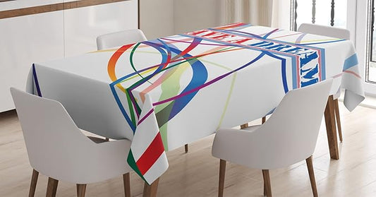 Ambesonne Saying Tablecloth, I Have a Dream Famous Words by MLK Black History Month American Artwork, Dining Room Kitchen Rectangular Table Cover, 52" X 70", Blue Red