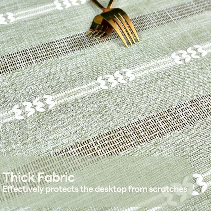 Heavy Duty Cotton Table Cloth for Rectangle Table Sage Green Tablecloth Rectangular Farmhouse Vintage Washable Rustic Table Cover (Sage Green,52''x120'')