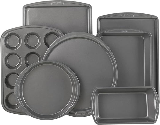 GoodCook Everyday 7-Piece Non-Stick Bakeware Set – 2 Cookie Sheet Pans, Round Cake Pan, Loaf Pan, Pizza Pan, Bake & Roast Pan, 12-Cup Muffin Pan - Baking Supplies, Baking Pans Set