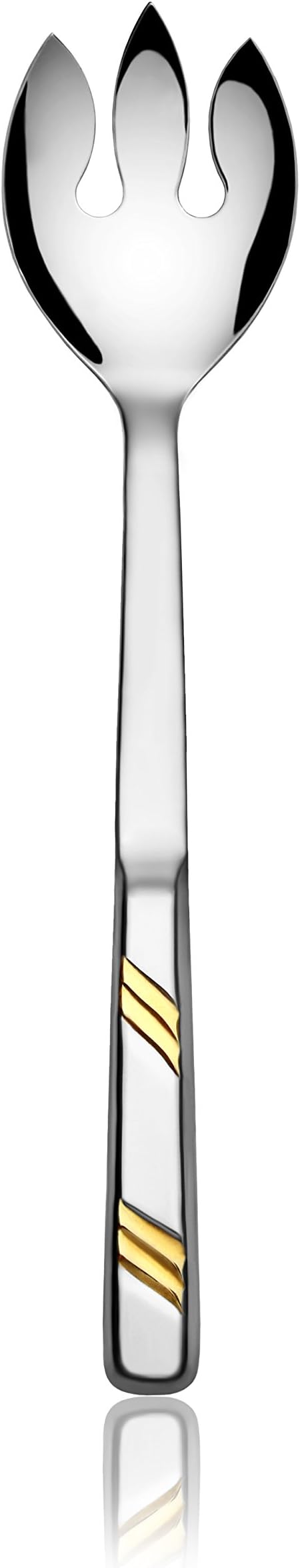 New Star Foodservice Hollow Handle Notched Serving Spoon (Gold, Notched Serving Spoon (12-Inch))