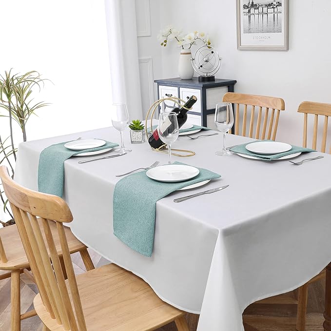 H.VERSAILTEX Linen Textured Cloth Napkins Set of 12 (18" X 18") Linen Textured Dinner Napkins Waterproof Extra Soft Thick Durable Reusable Napkins with Hemmed Edges, Heather Aqua