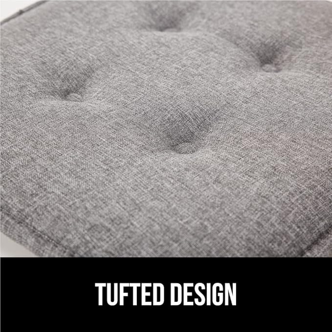 GORILLA GRIP Slip Resistant Tufted Chair Cushions, No Ties Required, Set of 6 Memory Foam Pads for Dining Room Kitchen Table, Office, Rocking Chairs, Plush Seat Cushion Pad, Home Decor, 16x17, Gray