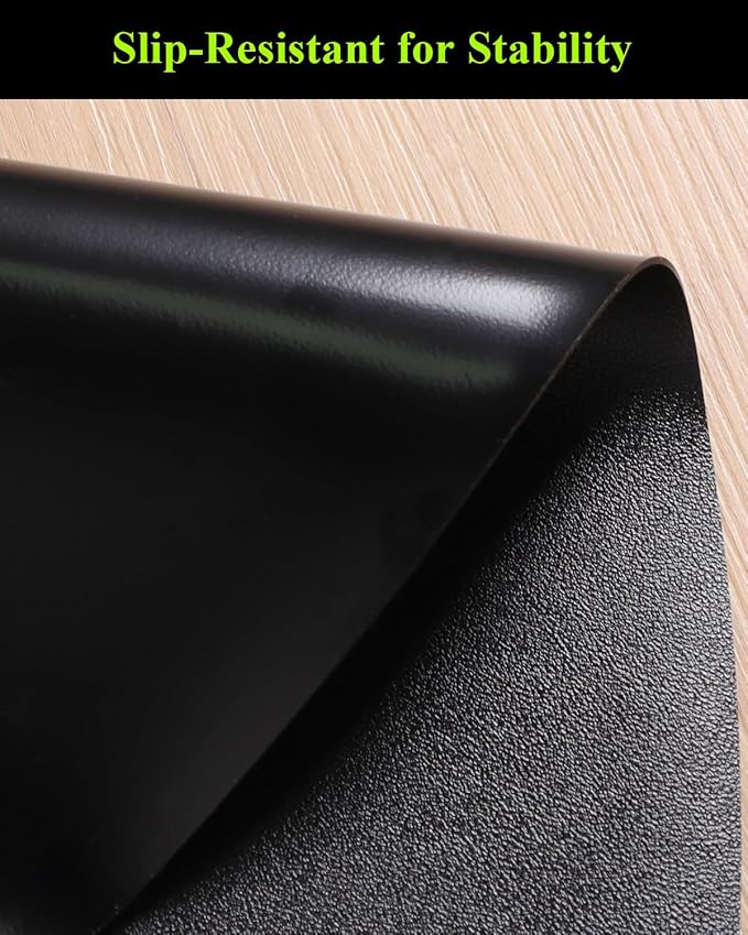 Black Plastic Table Cover Protector, 42" Round Waterproof Easy Flat PVC Desk Pad Mat, 1.5mm Thick Vinyl Table Top Protector for Dining Room Table, Office, Dresser