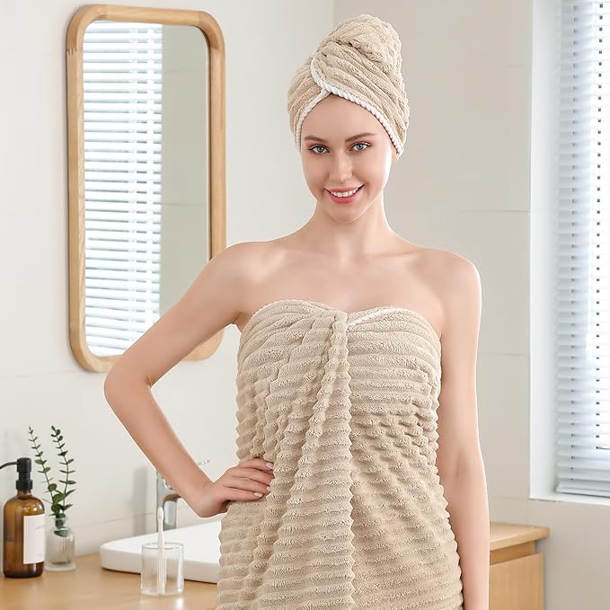 40x80 Inches Bath Sheets Towels for Adults Luxury Microfiber Extra Large Bath Towels for Bathroom Super Soft Absorbent Quick Dry with Hanging Loop (Beige,6PCS)