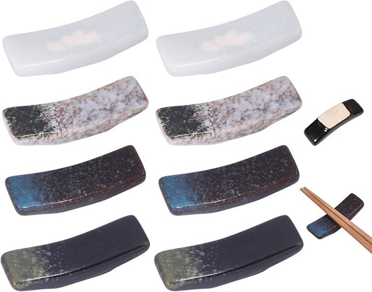 8Pcs Japanese Chopstick Holder Classic Ceramic Chopsticks Stand Rest Table Tableware Decoration Brackets for Spoons Forks Paint Brushes