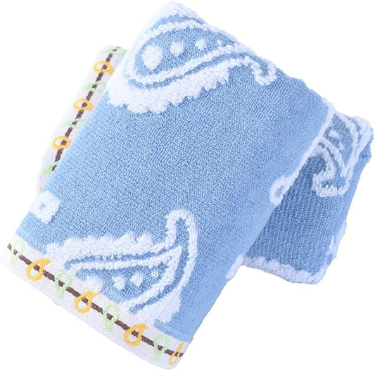sense gnosis Blue Paisley Pattren Jacquard Hand Towels 100% Cotton Super Soft Absorbent White Terry Double-Sided Hand Towels for Bathroom Decorative Hotel Shower 13" x 29, 2 Pack
