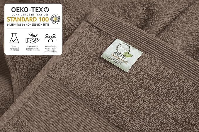 Softolle Luxury Bath Towels Set of 4 (27” x 54”) | Towels for Bathroom | Super Soft | Highly Absorbent Towels for Home, Spa, Gym (Taupe)