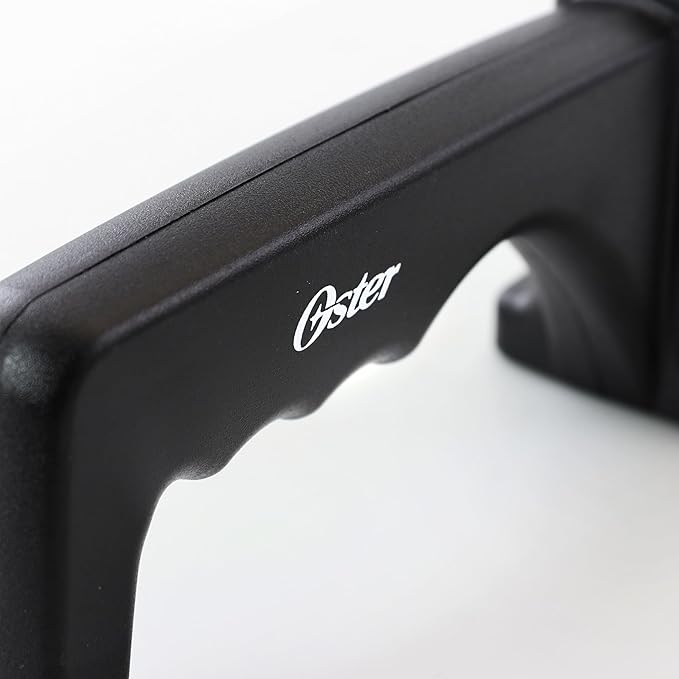 Oster Trussville Knife Sharpener with Slip-Resistant Handle – Black Handheld Kitchen Knife Sharpening Tool