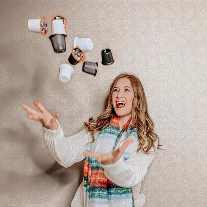 Double Donut Coffee Espresso Roast Coffee Pods, Strong Dark Roast Coffee, Compatible with Keurig K Cups Brewers, 72 Count