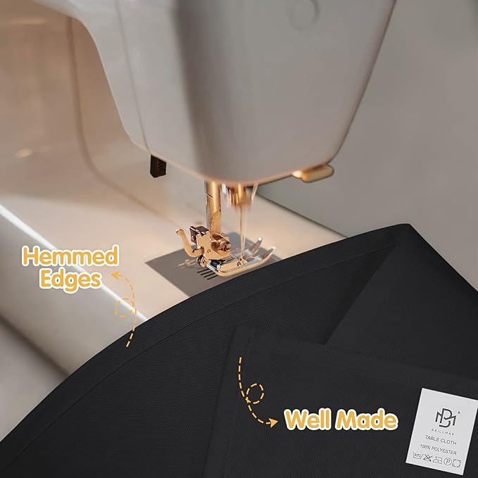 BRILLMAX 6 Pack Black Tablecloths for 6 Foot Rectangle Tables 60 x 102 Inch - 6ft Rectangular Bulk Linen Polyester Fabric Washable Cloth Cover for Wedding Reception Banquet Birthday Party