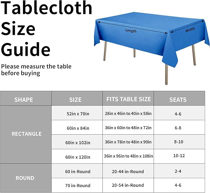 Easy-Going Faux Linen Waterproof Spill-Proof Tablecloth Stain Resistant Rectangle Table Cloth Wrinkle Free Decorative Fabric for Kitchen, Dining, Party, Weddings, Restaurants (60x120 in, Royal Blue)