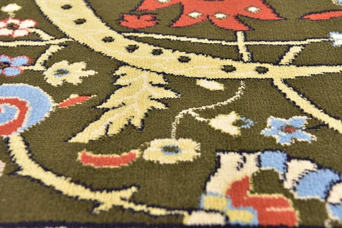 Unique Loom Espahan Collection Area Rug - Cape Cod (8'Square, Green/ Black)