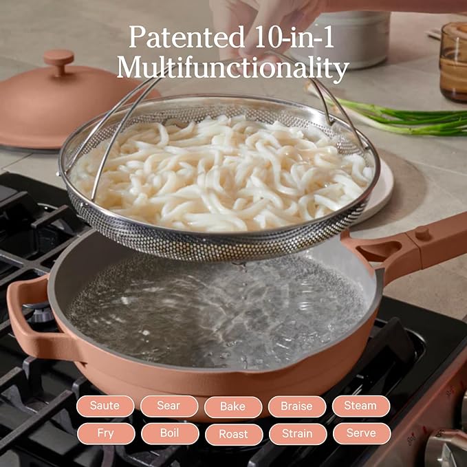 Our Place Always Pan 2.0-10.5” (2.6 Qt) Nonstick, Toxin-Free Ceramic Cookware | Patented 10-in-1 Aluminum Frying & Sauté Pan | Safe for Oven, Induction & All Cooktops up to 450°F | Spice