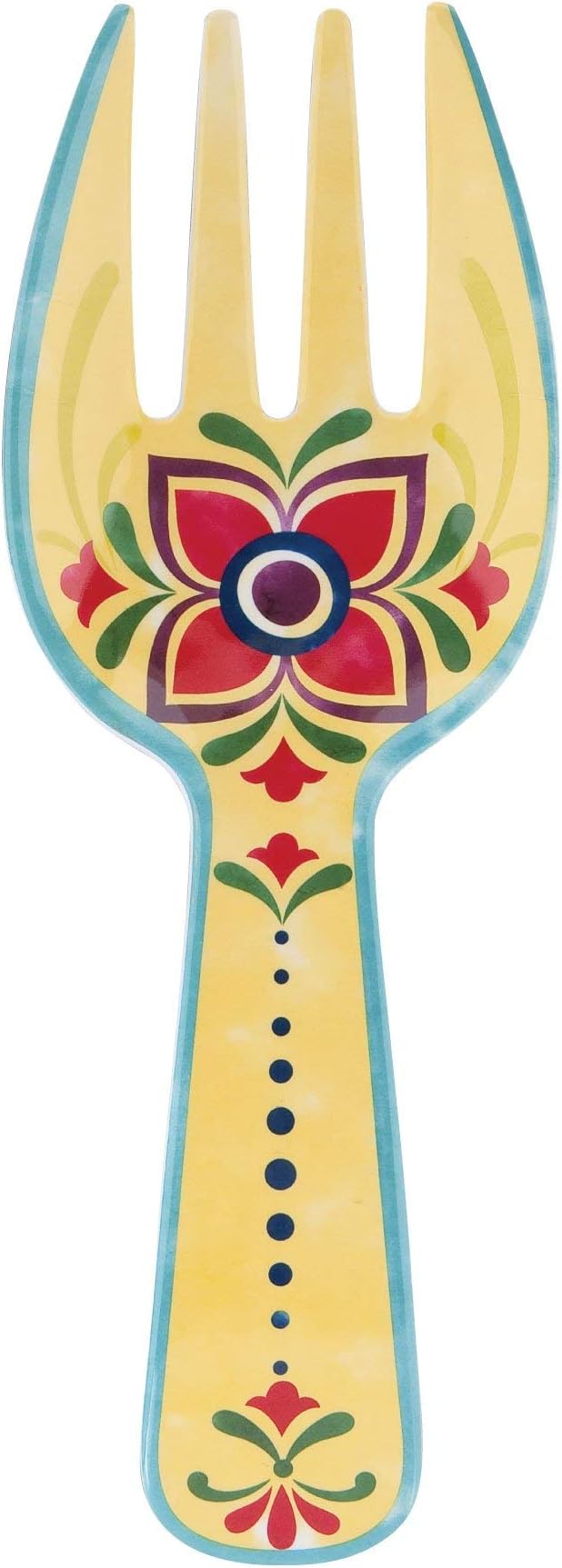UPware Fiesta Floral Melamine Salad Servers, Serving Utensil Set, Includes Serving Fork and Spoon for Tossing Salad, Pasta, Multicolor, 10.75 Inch, Set of 2