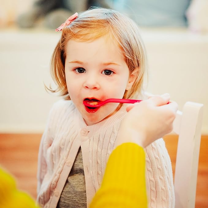 TalkTools Wee Textured Magenta Spoons - Oral Awareness During Feeding | Encourages Lip Closure | Ideal for Therapy | User Friendly Design for Adults and Children | Dishwasher Safe | Food Grade - 6 Pk