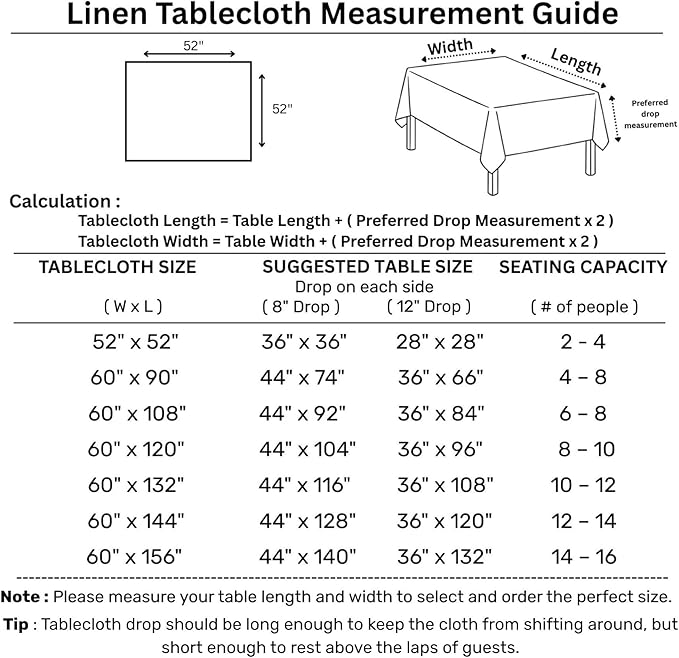 Solino Home Linen Tablecloth 52 x 52 Inch - 100% Pure Linen White and Natural Square Tablecloth - Contempo, Machine Washable Table Throw for Holiday, Winter
