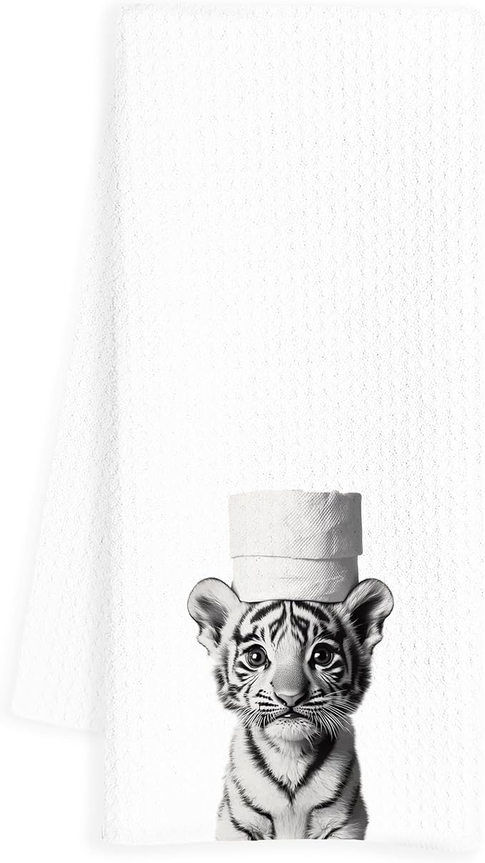 Tiger Hand Towels for Bathroom, Tigers Bathroom Hand Towels, Funny Hand Towels, Tiger Bathroom Decor, Tiger Gifts for Women Tiger Lovers, 16x24 Inch