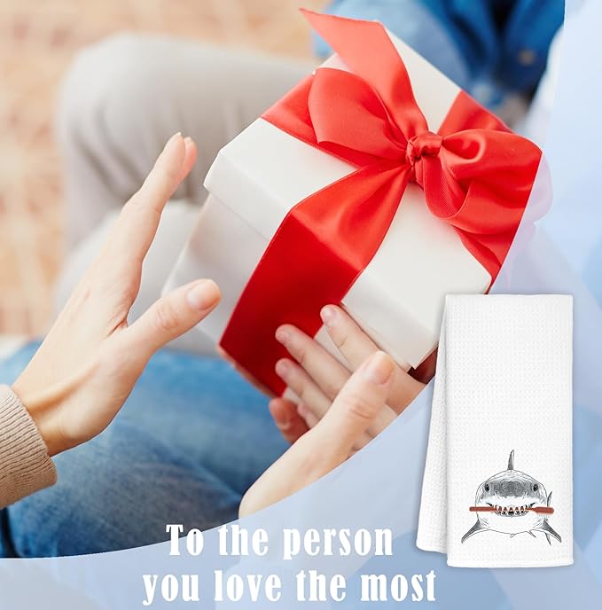 Shark Hand Towels,Toddler Bathroom Decor,Beach Towels,Coastal Beach Kids Bathroom Decor,Funny Shark Lovers Gifts 16x24 Inch