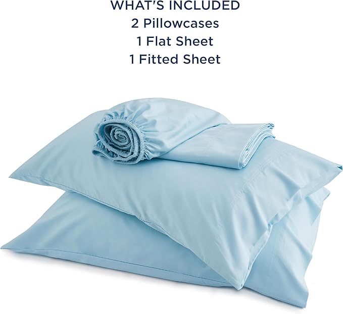 Bedsure Full Size Bed Sheets, Cooling Sheets, Rayon Derived from Bamboo, Breathable & Soft, Deep Pocket Up to 16 Inches, Hotel Luxury Silky Bedding for Hot Sleepers, Aqua
