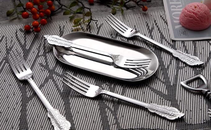 Ciaell 200 Pieces Silver Plastic Forks - Silver Disposable Forks - 7.4inch Heavy Duty Plastic Forks - Heavyweight Dessert Forks Perfect for Parties Weddings Birthdays