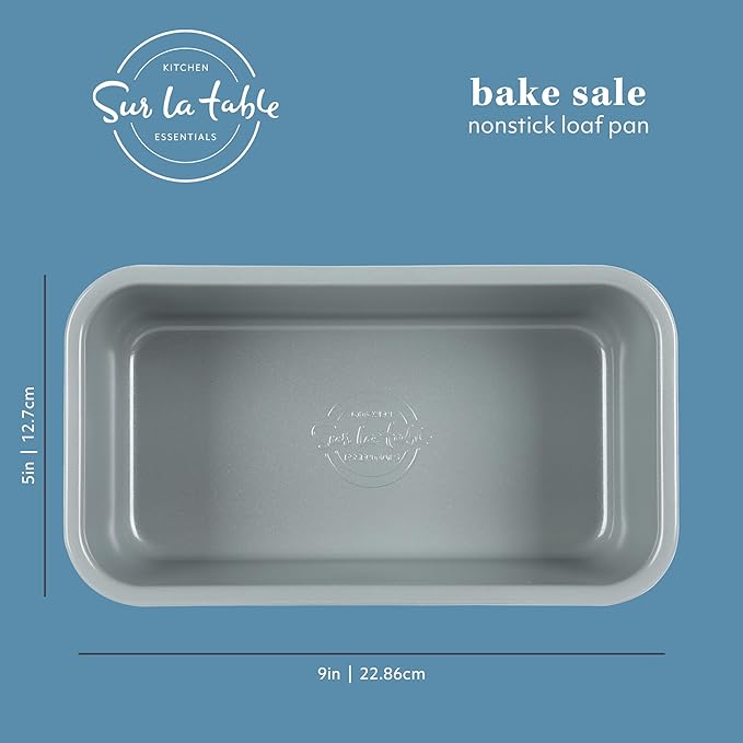 Sur La Table Kitchen Essentials Bake Sale 9 X 5 Inch PFOA, PFAS, PTFE Free Nonstick Loaf Pan - Linen White (Pack of 4)
