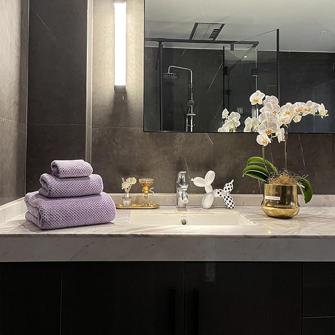 Oversized Bath Towels Extra Large 40x80 Inches Bath Sheets for Adults Super Soft Quick Dry Highly Absobent Microfiber Shower Towels (Lavender,6 Piece)…