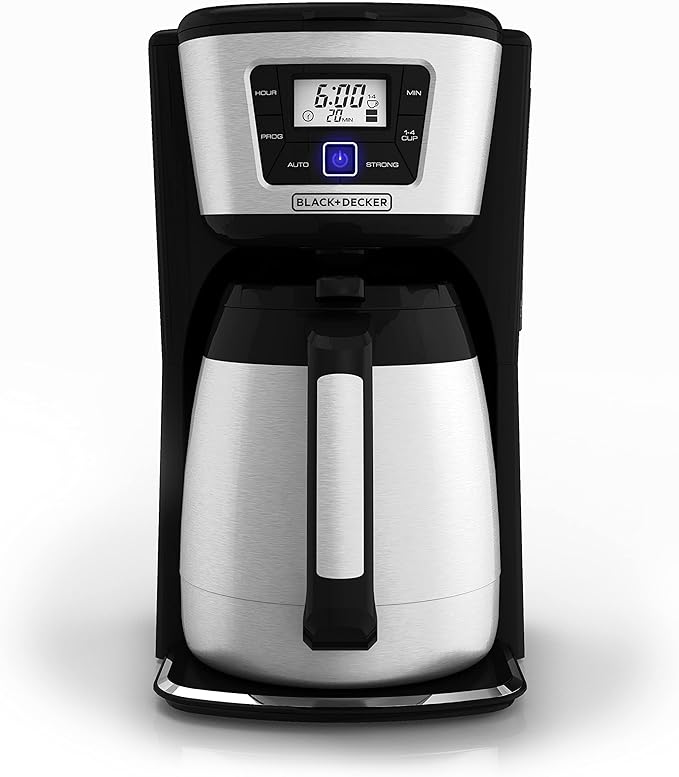 BLACK+DECKER 12-Cup Thermal Coffeemaker, Black/Silver, CM2035B