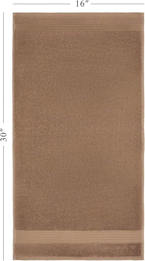 Ozdilek 6-Piece Bath Towel Set, 2 Bath, 2 Hand, 2 Wash, 100% Cotton Turkish Towels, 2 Bath Towels (30x60/550 GSM), 2 Hand Towels (16x30/575 GSM), 2 Washcloths (13x13/600 GSM) (Light Brown)