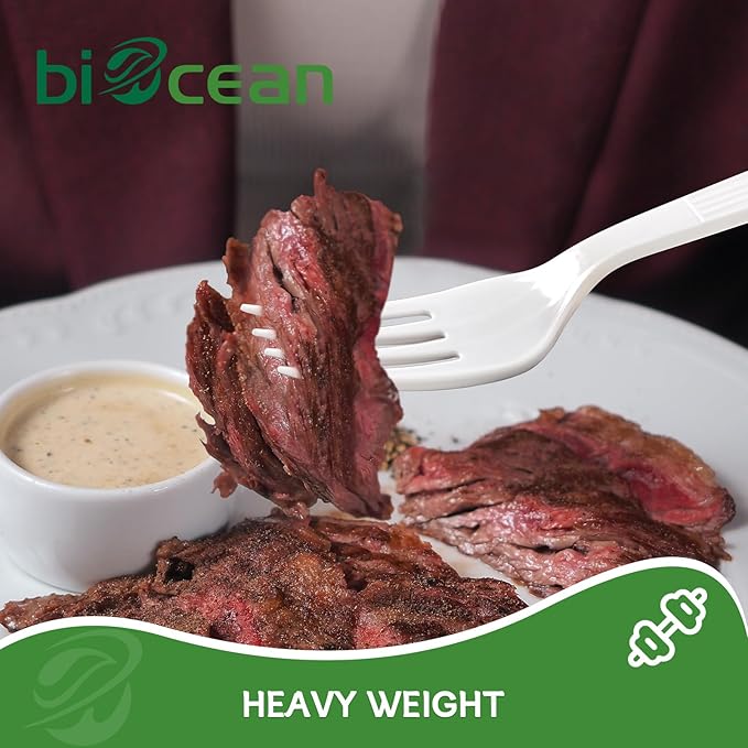 Plastic Forks 1000 Count Extra Heavy Duty Disposable Fork Bulk Plastic Forks White Silverware Reusable Disposable Cutlery for Home Restaurant Party Picnic