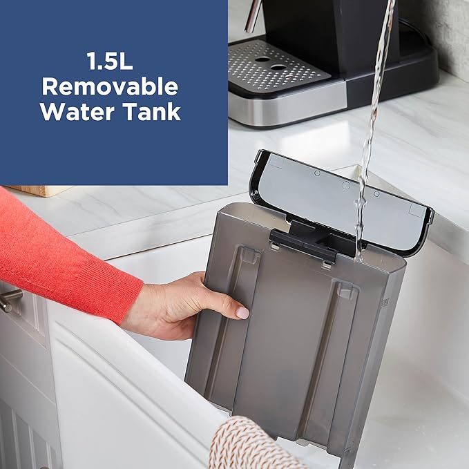 Black+Decker Semi-Automatic 15 Bar Espresso and Cappuccino Maker, Versatile Machine with Ability to use Grounds or ESE Pods to Make Your Perfect Cup of Coffee