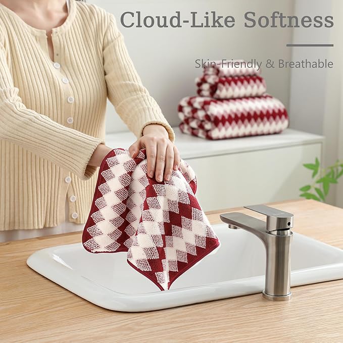 4 Piece Bath Towel Set Oversized Bath Sheet 35"x70" Bathroom Towel Extra Large Towel Set Soft Highly Absorbent & Quick Dry Premium Bath Sheet for Bathroom 600GSM Shower Towel Spa Gym Hotel,Burgundy