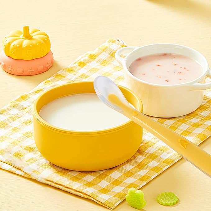 Silicone Baby Spoons for Baby Led Weaning, Spoons with Storage Box，Feeding Spoons for First Stage Baby Dishwasher Safe (Blue)