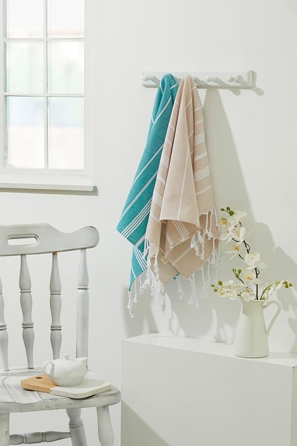 Hand Towels - Set of 2, 18" x 30" inches, Cotton Turkish Hand Towel Sets Clearance, Hand Face Towels, Decorative Peshtemal Turkish Hand Towels (Petrol)