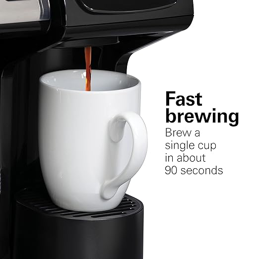 Hamilton Beach FlexBrew Trio 2-Way Coffee Maker, Compatible with K-Cup Pods or Grounds, Single Serve & Full 12c Pot, Permanent Gold Filter, Fast Brewing, Black & Silver