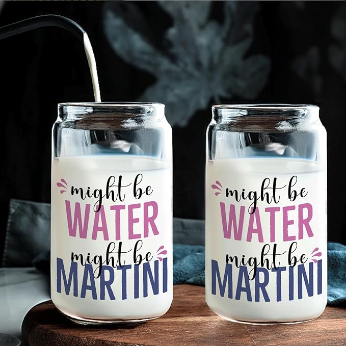 Martini glasses cup Gifts for Cocktail Lovers, Funny Might Be Martini Tumbler Gifts For Women 14oz,Tequila Lime drinking jar for Cocktail Lovers