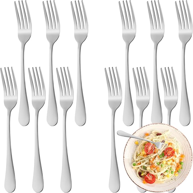 36 Piece Dinner Forks Set, Food-Grade Stainless Steel Forks Silverware, Cutlery Fork, Salad Fork, Metal Forks for Home, Kitchen or Restaurant, Mirror Polished, Dishwasher Safe - 7.3 Inch