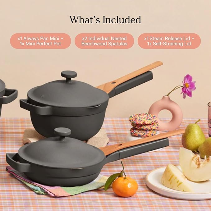 Our Place Mini Home Cook Duo - 8.5" Always Pan & Small Perfect Pot Bundle | Multi-Functional Cookware Set Replaces 18 Pieces | Sage