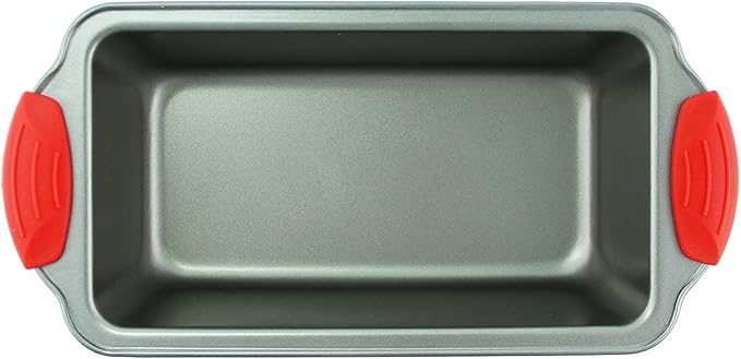 Boxiki Kitchen Non Stick Steel Banana Bread Pan for Baking, Premium Loaf Pan 8.5 Inch With Easy to Clean & Quick Release Coating - Professional Baking Pan With Silicone Handles