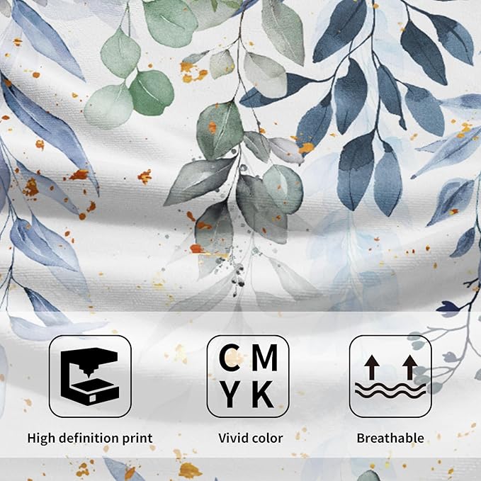 Imiss Blue Eucalyptus Leaf Bathroom Towel Watercolor Plant Leaves Kitchen Decorative Hand Towel Set of 2 Multipurpose Bath Face Washcloth 14.4 x 28.3 Inch for Gym,Spa,Hotel