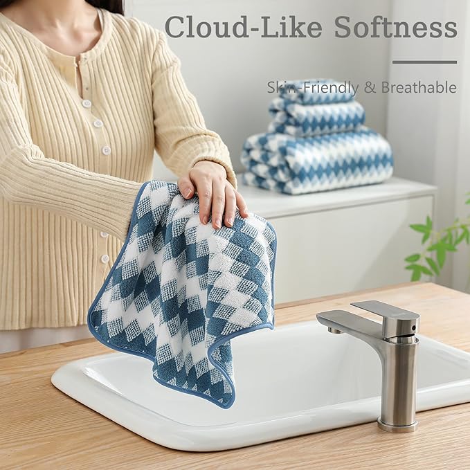 4 Piece Bath Towel Set Oversized Bath Sheet 35"x70" Bathroom Towel Extra Large Towel Set Soft Highly Absorbent & Quick Dry Premium Bath Sheet for Bathroom 600GSM Shower Towel Spa Gym Hotel,Blue