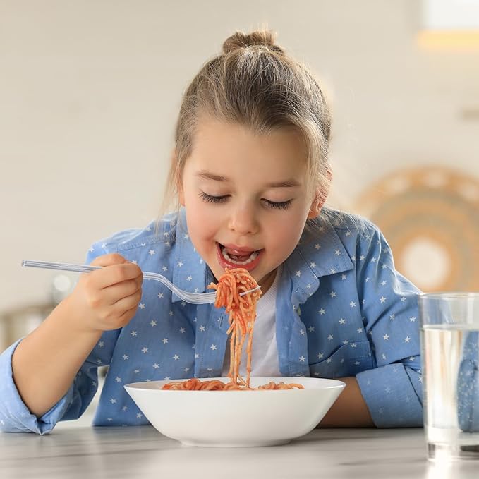 SACATR 360 Count Plastic Forks Heavy Duty, Plastic Silverware Clear Forks, Premium Disposable Forks Bulk, BPA-Free, Heat Resistant, Suitable for Parties, Events and Everyday Use