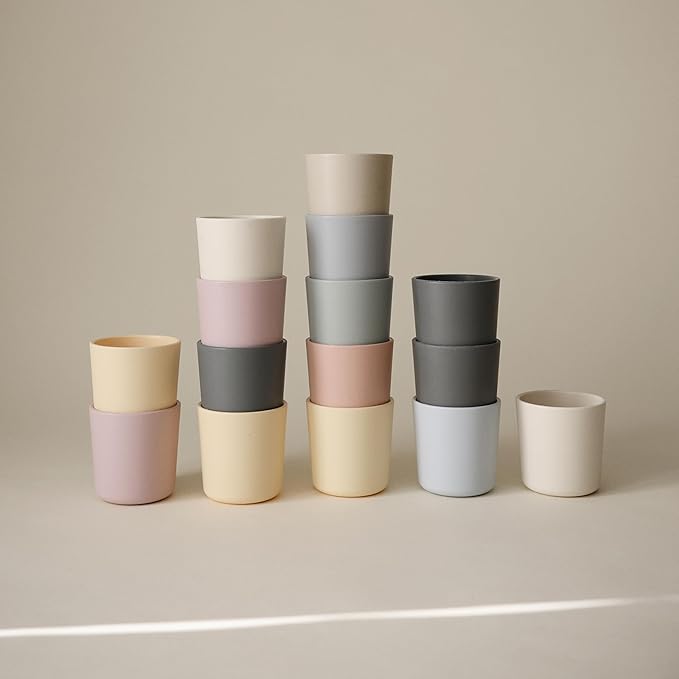 mushie Dinnerware Cups For Kids | Made in Denmark, Set of 2 (Dusty Rose)