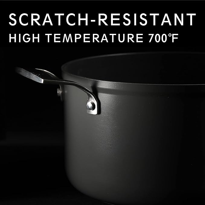 MSMK 2 Quart Saucepan with Lid, Burnt also Nonstick, PFOA Free Non-Toxic, Oven Safe to 700 ℉，Scratch-resistant, Induction Cooking Pot, for Induction, Ceramic and Gas Cooktops