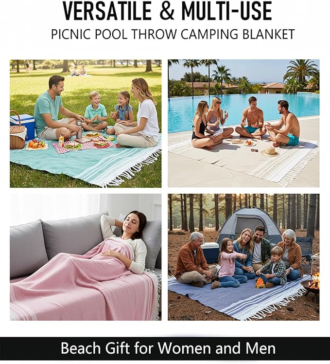 Large Throw Blanket Yoga Blanket Turkish Beach Towel Mens Birthday Gift Idea Dad Father Day Husband Brother Uncle Boyfriend Male Grandpa Him Appreciation Thank You Retirement 60th 50th 40th 30th