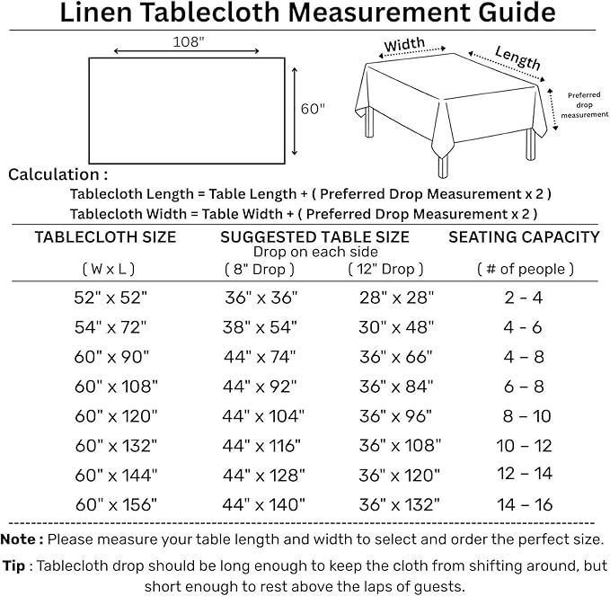 Solino Home Linen Tablecloth for Rectangle Tables 60 x 108 Inch - 100% Pure Linen Peach Table Cloth - Fete, Machine Washable Cloth Tablecloth
