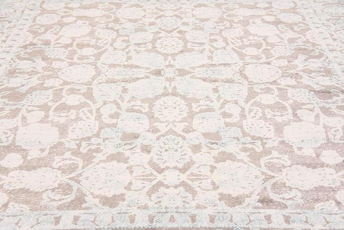 Unique Loom Traditional Classic Intricate Design with Distressed Vintage Detail, Area Rug, Square 8' 0" x 8' 0", Blue/Gray
